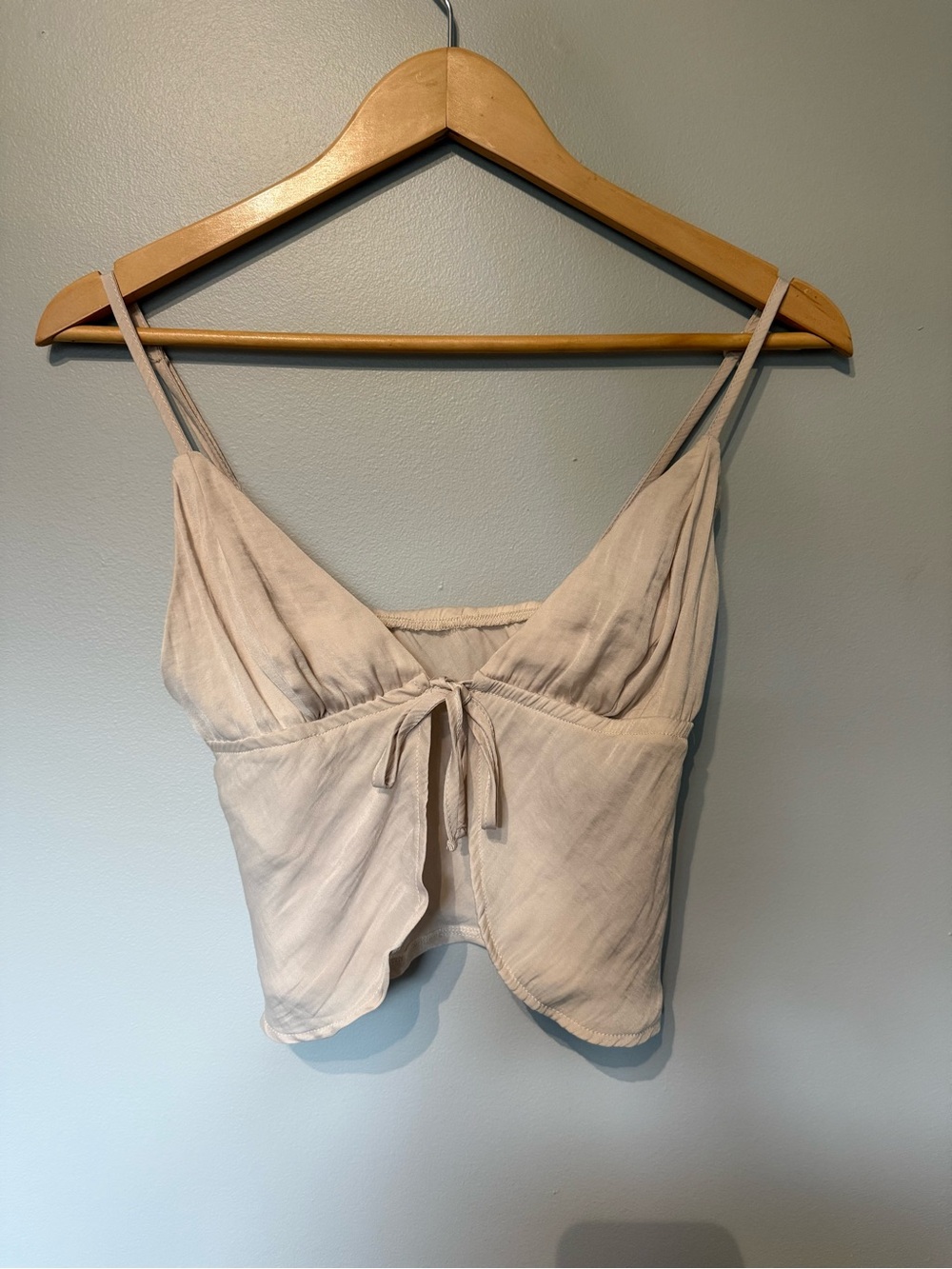 Dynamite Satin Tie-Front Crop Top